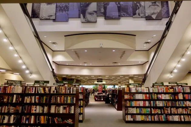 Bookstore display and author spotlight